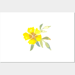 Zesty yellow floral Posters and Art